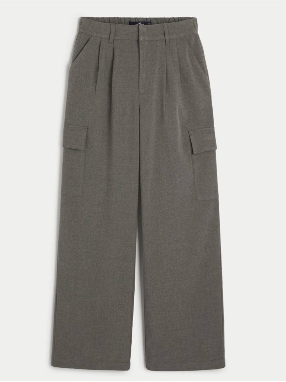 Hollister Gray Wide-Leg Cargo Trousers